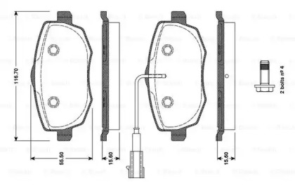 Комплект тормозных колодок (BOSCH: 0 986 TB3 129)