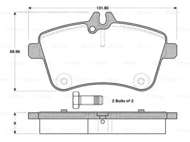 Комплект тормозных колодок (BOSCH: 0 986 TB3 130)