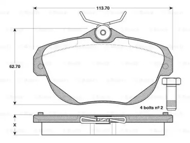 Комплект тормозных колодок (BOSCH: 0 986 TB3 131)