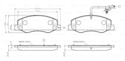 Комплект тормозных колодок (BOSCH: 0 986 TB3 132)