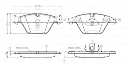 Комплект тормозных колодок (BOSCH: 0 986 TB3 134)