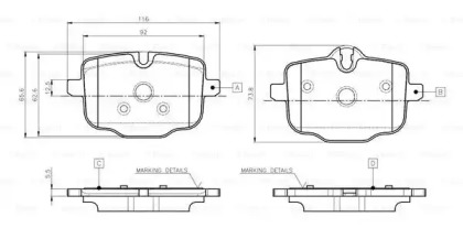 Комплект тормозных колодок (BOSCH: 0 986 TB3 135)