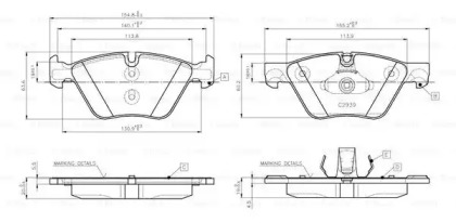 Комплект тормозных колодок (BOSCH: 0 986 TB3 138)