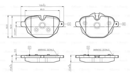 Комплект тормозных колодок (BOSCH: 0 986 TB3 139)