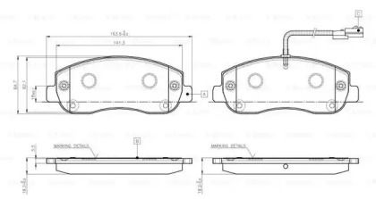 Комплект тормозных колодок (BOSCH: 0 986 TB3 142)