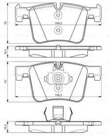 Комплект тормозных колодок (BOSCH: 0 986 TB3 149)