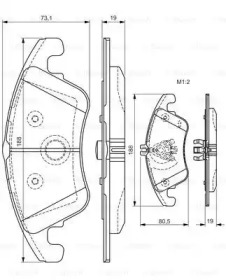 Комплект тормозных колодок (BOSCH: 0 986 TB3 152)