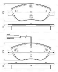 Комплект тормозных колодок (BOSCH: 0 986 TB3 155)