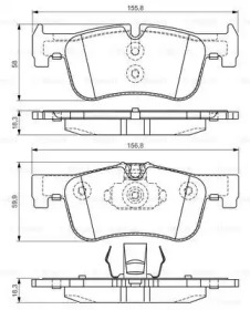 Комплект тормозных колодок (BOSCH: 0 986 TB3 157)