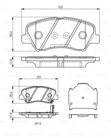 Комплект тормозных колодок (BOSCH: 0 986 TB3 160)