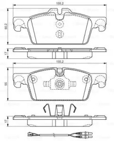 Комплект тормозных колодок (BOSCH: 0 986 TB3 161)