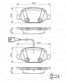 Комплект тормозных колодок (BOSCH: 0 986 TB3 162)