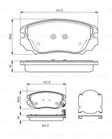 Комплект тормозных колодок (BOSCH: 0 986 TB3 168)