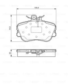 Комплект тормозных колодок (BOSCH: 0 986 TB3 174)