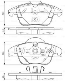 Комплект тормозных колодок (BOSCH: 0 986 TB3 184)