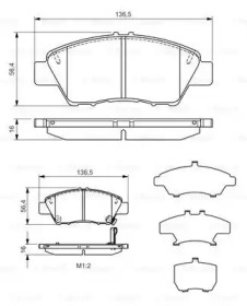 Комплект тормозных колодок (BOSCH: 0 986 TB3 185)