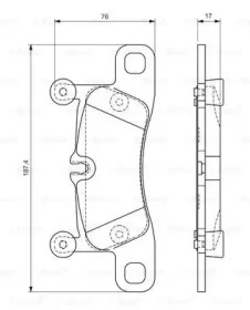 Комплект тормозных колодок (BOSCH: 0 986 TB3 186)