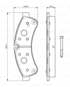 Комплект тормозных колодок (BOSCH: 0 986 TB3 191)