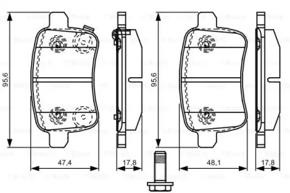 Комплект тормозных колодок (BOSCH: 0 986 TB3 200)