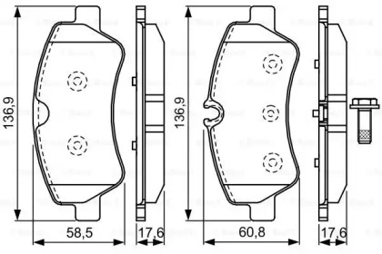 Комплект тормозных колодок (BOSCH: 0 986 TB3 202)