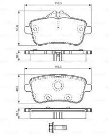 Комплект тормозных колодок (BOSCH: 0 986 TB3 206)