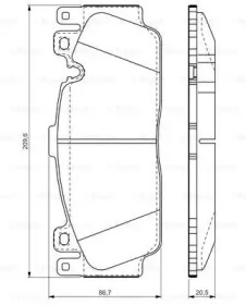 Комплект тормозных колодок (BOSCH: 0 986 TB3 210)