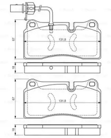 Комплект тормозных колодок (BOSCH: 0 986 TB3 221)