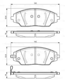 Комплект тормозных колодок (BOSCH: 0 986 TB3 229)