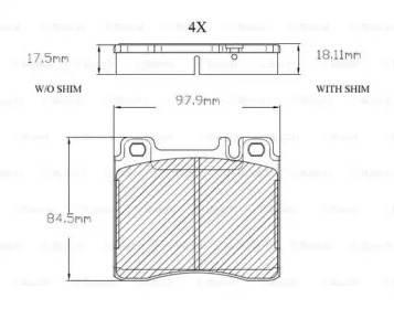 Комплект тормозных колодок (BOSCH: F 03A 150 008)