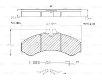 Комплект тормозных колодок (BOSCH: F 03A 150 009)