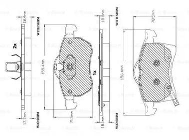 Комплект тормозных колодок (BOSCH: F 03A 150 012)