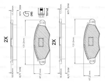 Комплект тормозных колодок (BOSCH: F 03A 150 014)