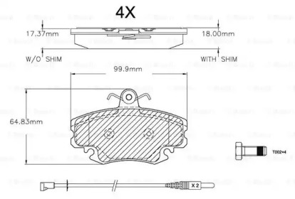 Комплект тормозных колодок (BOSCH: F 03A 150 016)