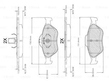 Комплект тормозных колодок (BOSCH: F 03A 150 018)