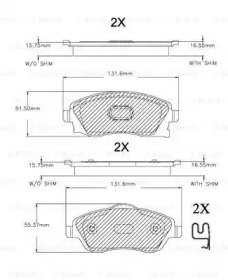 Комплект тормозных колодок (BOSCH: F 03A 150 019)