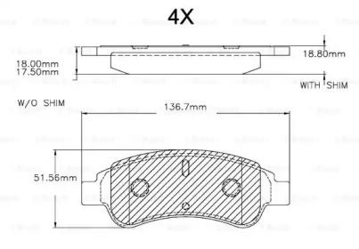 Комплект тормозных колодок (BOSCH: F 03A 150 025)