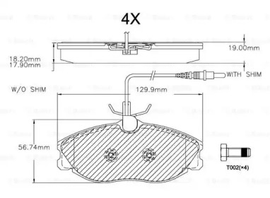 Комплект тормозных колодок (BOSCH: F 03A 150 026)