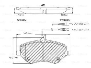 Комплект тормозных колодок (BOSCH: F 03A 150 029)