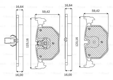 Комплект тормозных колодок (BOSCH: F 03B 050 008)