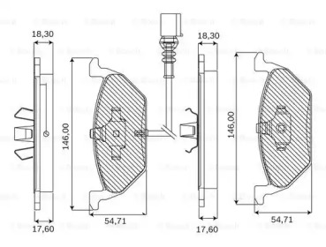 Комплект тормозных колодок (BOSCH: F 03B 050 025)