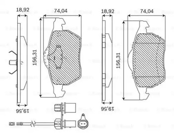 Комплект тормозных колодок (BOSCH: F 03B 050 049)