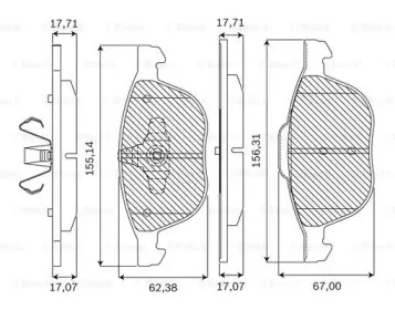 Комплект тормозных колодок (BOSCH: F 03B 050 123)