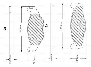 Комплект тормозных колодок (BOSCH: F 03B 150 000)