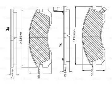 Комплект тормозных колодок (BOSCH: F 03B 150 017)