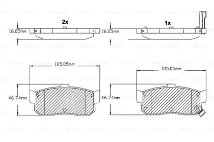 Комплект тормозных колодок (BOSCH: F 03B 150 019)