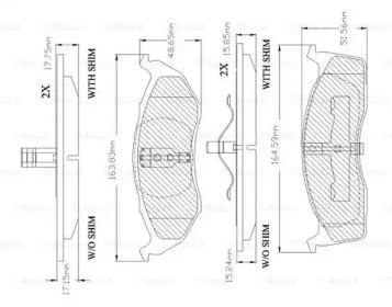 Комплект тормозных колодок (BOSCH: F 03B 150 029)