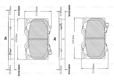 Комплект тормозных колодок (BOSCH: F 03B 150 055)