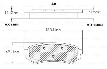 Комплект тормозных колодок (BOSCH: F 03B 150 056)