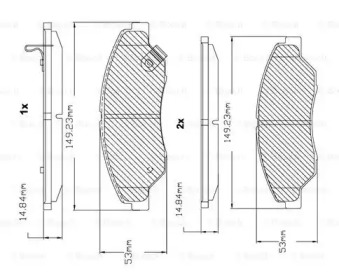 Комплект тормозных колодок (BOSCH: F 03B 150 057)