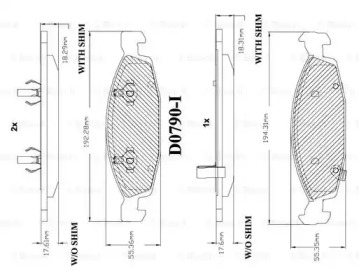 Комплект тормозных колодок (BOSCH: F 03B 150 063)